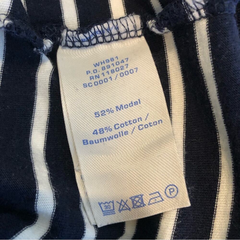 Boden navy blue white striped cap sleeve knit dress size 2R - Picture 8 of 16